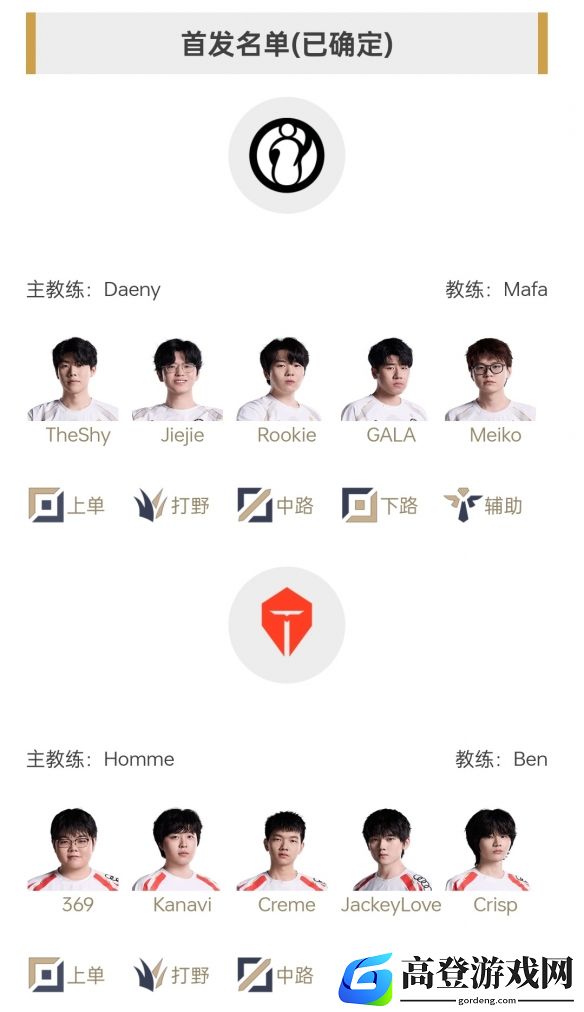 LPL2025第二赛段组内赛4月11日首发名单：TheShy对决Creme